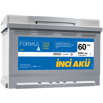 İnci Akü Formul A 12V 60Ah 540CCA