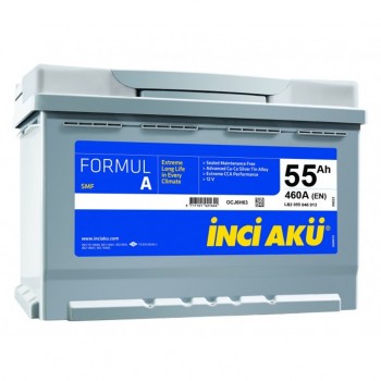 İnci Akü Formul A Alçak 12V 55Ah 460CCA