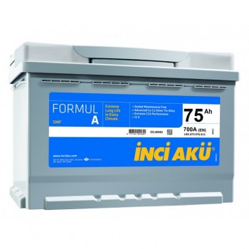 İnci Akü Formul A Alçak 12V 75Ah 700CCA